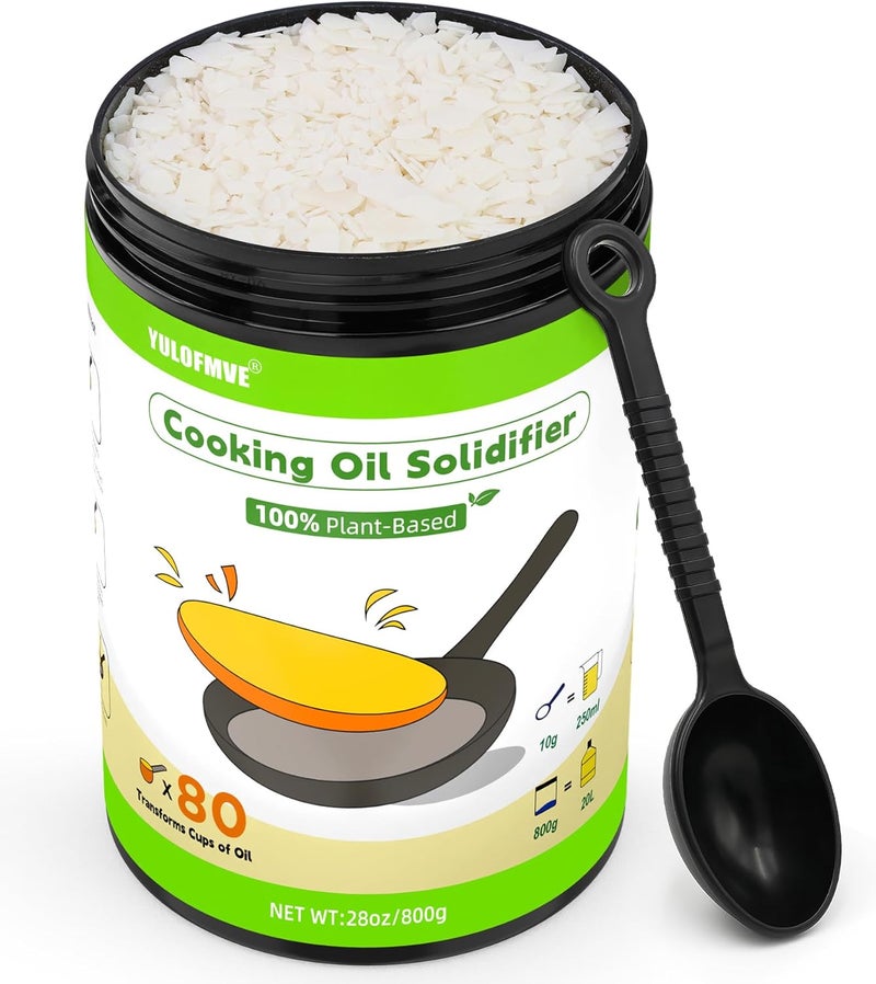YULOFMVE Cooking Oil Solidifier Powder, Solidifies Up to 80 Cups from Mess, 100% Plant-Based Used Oil Solidifying Powder, Grease Hardener Disposal for Kitchen - Image 1
